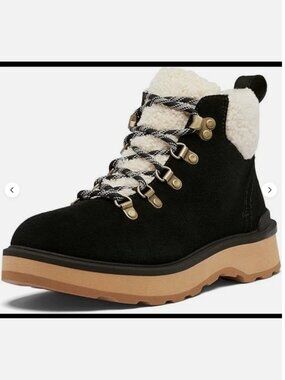Brand New Sorel Women's Hi-Line Hiker Cozy Boots Black Tawny Buff US 8.5